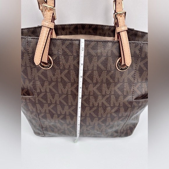 Michael Kors Charlotte Top Zip Tote Signature Shoulder Bag /Brown - Picture 8 of 10